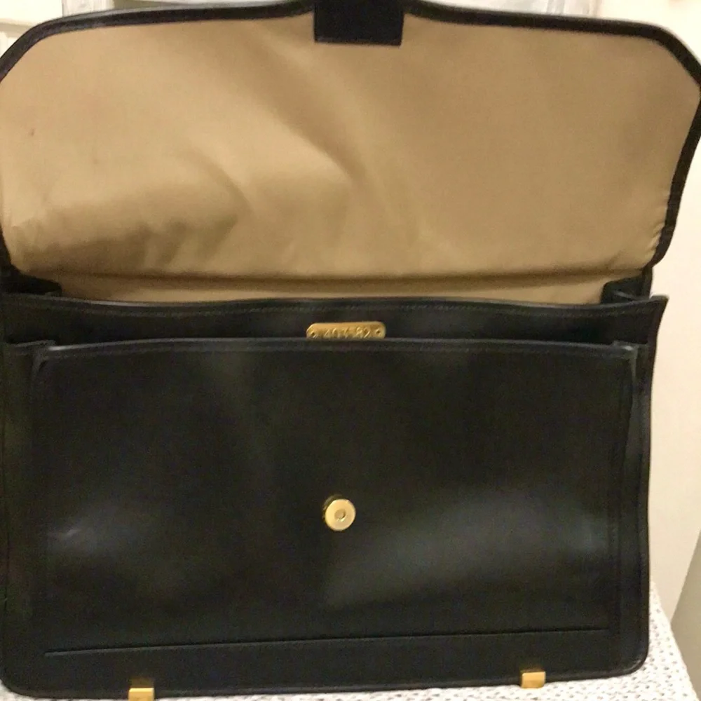Vintage Hartmann Black Leather Unisex Briefcase